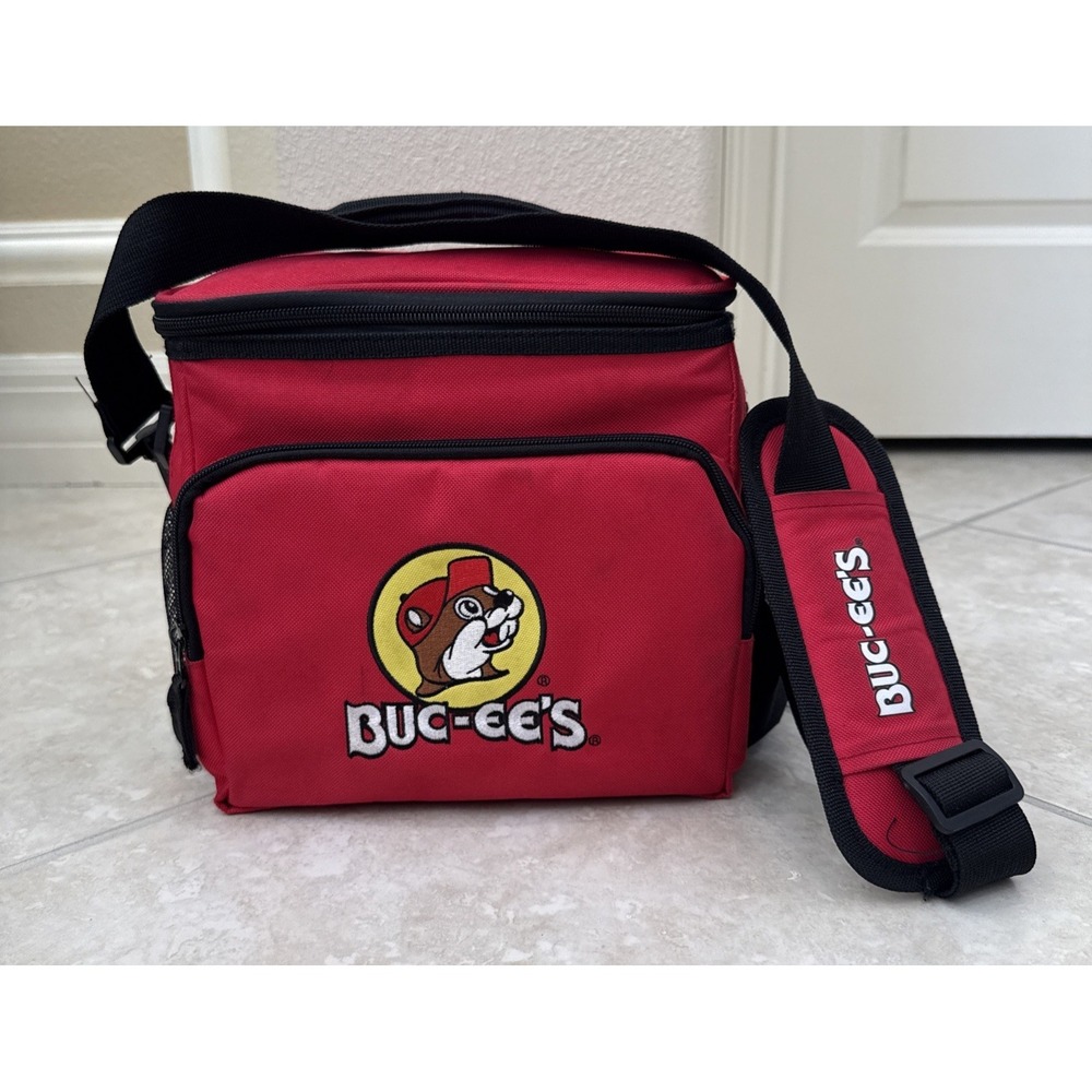 Buc-ee's Bucees Insulated Lunch Box Cooler Shoulder Strap Logo Work Beach Tote